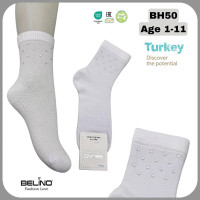 Носки хлопковые 7-8 лет для девочек ТМ Belino (6 шт/уп) сетка