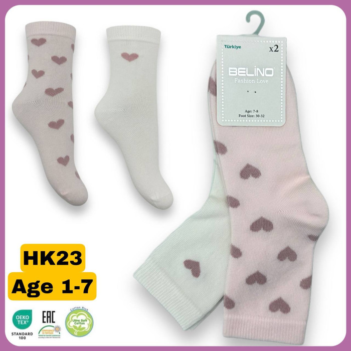 Носки хлопковые 7-8 лет для девочек ТМ Belino (6 шт/уп)